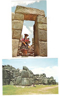 Delcampe - Peru - 2 Cards - Sacsayhuaman - Greatest Inca Fortress Cuzco - Peru