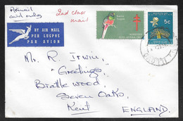 South Africa - 1967 Airmail Cover To UK - Franked  Kersfees Charity Label - Covers & Documents