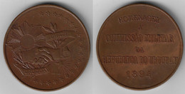 Brazil 1894 Medal  Tribute To The Uruguayan Military Commission 25 Grams Of Copper Ø 39 Mm Engraver Carneiro - Autres & Non Classés