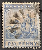 BARBADOS 1892 - Canceled - Sc# 74 - 2.5d - Barbades (...-1966)