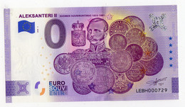 2020-3 BILLET TOURISTIQUE FINLANDE 0 EURO SOUVENIR N° LEBH000729 ALEKSANTERI II (monnaie) - Privéproeven