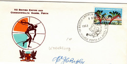 Australia PM 177 1962 British Empire Games Perth,Wrestling,souvenir Cover - Marcofilia