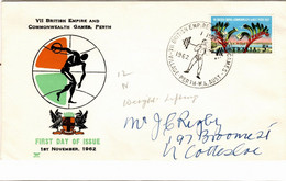 Australia PM 179 1962 British Empire Games Perth,Weight-lifting,souvenir Cover - Bolli E Annullamenti