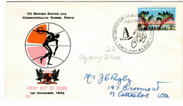 Australia PM 184 1962 British Empire Games Perth,Cycling Road Races,souvenir Cover - Poststempel