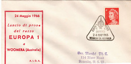 Australia PM 221 1967  Postmark Collection ,Europa 1  Rocket  F4 ,lancio Di Prova Del Razzo,souvenir Cover - Bolli E Annullamenti