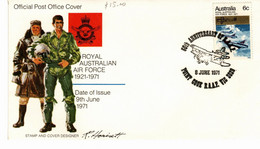 Australia PM 356 1971 Postmark Collection 50th Anniversary Of R.A.A.F. Point Cook,souvenir Cover - Marcofilia