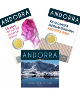 Andorre 2020 : Lot Du Coffret BU 8 Pièces Et Des 2 Pièces De 2€ Commémorative (en Coincard) - Disponible En France - Andorre
