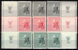 * Tchécoslovaquie 1947 Mi 515-7+Zf (Yv 443-5+vignettes), (MH) Trace De Charniere Propre - Collections, Lots & Series