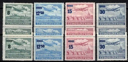 * Tchécoslovaquie 1949 Mi 590-3 Zf (Yv PA 32-5 Vignettes), (MH) Trace De Charniere Propre - Collections, Lots & Series