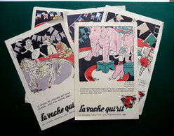 7 Buvards LA VACHE QUI RIT   - Série Le Cirque - Illustration  Alain Saint-Ogan - Leche