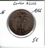 Congo Belge. 1 Franc. Albert Ier. Palmiers. 1926. Légende Flamande - 1910-1934: Albert I.