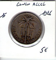 Congo Belge. 1 Franc. Albert Ier. Palmiers. 1926. Légende Flamande - 1910-1934: Albert I