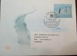 A) 2009, ARGENTINA, POSTAL STATIONAY, FROM BUENOS AIRES TO CORDOBA, PATAGONIA, PENGUINS STAMPS - Cartas & Documentos