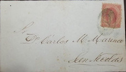 A) 1865, ARGENTINA, COVER SHIPPED TO SAN NICOLAS, MUTE CANCELATION, FRONT LETTER RIVADAVIA - Storia Postale