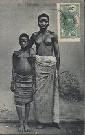 CPA Dahomey Jeunes Filles Nu Ethnique YT 21 Général Faidherbe 5ct CAD Parakou Dahomey 21 MAI 07 - Dahomey