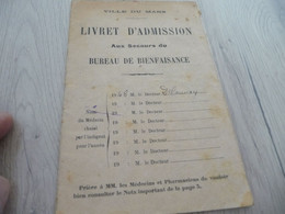 Livret D'admission Aux Secours Du Bureau De Bienfaisance De La Ville Du Mans Guerre 39/45 - Dokumente