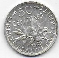 50c   Semeuse  1909 - G. 50 Centimes