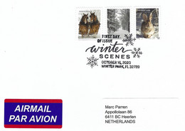 USA 2020 Winter Park Winter Scenes Horse Sledge Rabbit Stamp Booklet FDC Cover - 2011-...