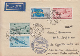 DDR - Mi. 512-515 Eröffnung Des Zivilen Luftverkehrs In Der DDR - Luftpostbrief ( Gelaufen Am 4.2.1956) - Luftpost