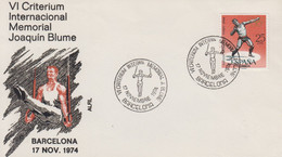 Enveloppe  ESPAGNE  6éme  Critérium  International  Memorial   Joaquin  BLUME  1974 - Ginnastica