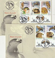 ROMANIA COVERS 2007 EAGLE BIRDS POST FIRST DAY LABELS RAPTORS - Cartas & Documentos