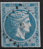 GREECE Double CN In 1867-69 Large Hermes Head Cleaned Plates Issue 20 L Sky Blue To Blue (shades) Vl. 39 B / H 27 A N01 - Gebraucht