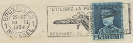 BELGIEN 1934 König Albert I 1,75 Fr. EF Brief BRUSSEL GEBRUIKT DE LUCHTPOST - Aérogrammes