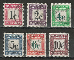 South Africa SG D51, 53, 54, 56-58, Mi P51-53, 55, 58, 59 O Used - Segnatasse