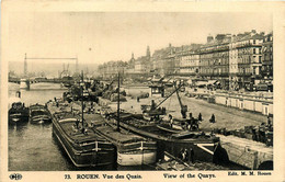 Rouen * Vue Des Quais * Péniche Batellerie * Le Pont Transbordeur - Rouen