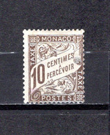 Mónaco   1905-09  .-   Y&T  Nº   4    Taxa    *  ( Restos De Charniere ) - Fiscale Zegels