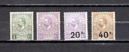 Mónaco   1910-19  .-   Y&T  Nº   8/9-11/12    Taxa    *  ( C/charniere ) - Fiscales