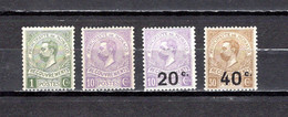 Mónaco   1910-19  .-   Y&T  Nº   8/9-11/12    Taxa    *  ( C/charniere ) - Fiscaux
