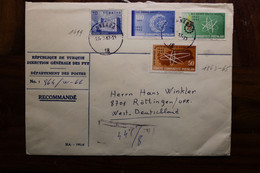 1963 Turquie Türkei Air Mail Cover Enveloppe Paire Recommandé Par Avion Allemagne Voir Dos - Cartas & Documentos