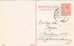 39342. Entero Postal LEIDEN (Holland) 1929. To VERLAG Das ORGAN, Imprenta - Sonstige & Ohne Zuordnung