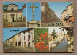 CPSM 83 - LA CRAU - TB CP Multivue Dont Rues Centre Village Magasins , Bar , Eglise , Canal , Etc... - La Crau