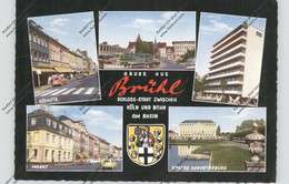 5040 BRÜHL, Mehrbild-AK, Stadtwappen, Oldtimer - Brühl