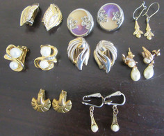 8 Paires De Boucles Et Clips D'oreilles - Fantaisie Vintage - Orecchini