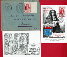 1947 - JOURNEE DU TIMBRE - PARIS - Tp LOUVOIS N° 779 - + 1 Carte Vierge - ....-1949