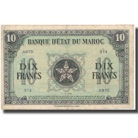 Billet, Maroc, 10 Francs, 1944, 1944-03-01, KM:25a, TTB+ - Marocco