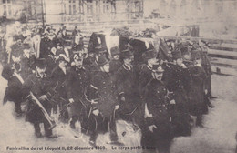 Brussel, Funérailles Du Roi Léopold II, 22 Décembre 1909, Le Corps Porté (pk77501) - Fêtes, événements