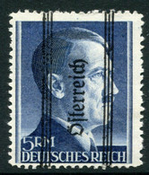 AUSTRIA 1945 5 RM  Perf. 12½  With Vertical Overprint And Bars  MNH/**.  Michel 696 II A - Neufs