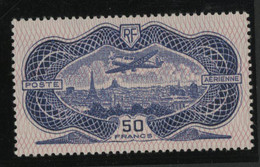 POSTE AERIENNE N° 15 Cote 800 € 50 Fr Burelé Neuf * (MH). Qualité TB - 1927-1959 Mint/hinged
