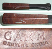 Rare Ancien Fume-cigarettes, Plastique Et Bois Bruyère Incrusté D'argent, CARM - Fuma Sigarette