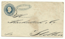 Preussen Ra2 GREIFSWALD Auf Ganzsachen-Umschlag 2 Sgr. Um 1855 Nach Stettin - Postal  Stationery