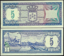 Banknote Netherlands Antilles 5 Gulden 1984 Pick-15b Curaçao View Uncirculated - Altri – America