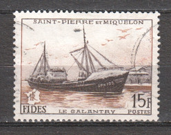 St Pierre Et Miquelon 1956 Mi 379 Canceled SHIP - Gebraucht