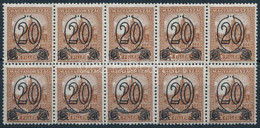 ** 1931 Kisegítő Bélyegek (I.) 20f/25f B Fogazással 10-es Tömbben (40.000) (törések, Fogelválások / Folds, Aparted Perfs - Andere & Zonder Classificatie