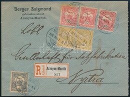 1905 Ajánlott Levél 6 Bélyeges Turul Bármentesítéssel "ARANYOSMARÓTH" -Nyitra - Andere & Zonder Classificatie