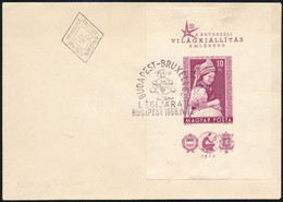 1958 Brüsszeli Világkiállítás Vágott Blokk Használatlan FDC-n (12.000) - Otros & Sin Clasificación