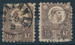 O 1871 Réznyomat 15 Kr 2 Db Hibás Bélyeg - Otros & Sin Clasificación